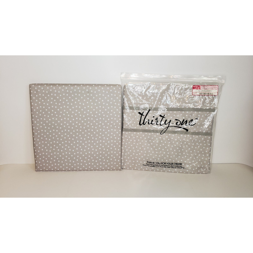 Thirty-One Bulletin Board and Pocket Board Taupe Dancing Dot Pattern